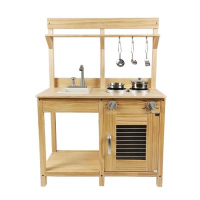 China Popular Wooden Styles Wooden Color Can Dispense Water Children's Wooden Kitchen For Outdoor Or Home for sale