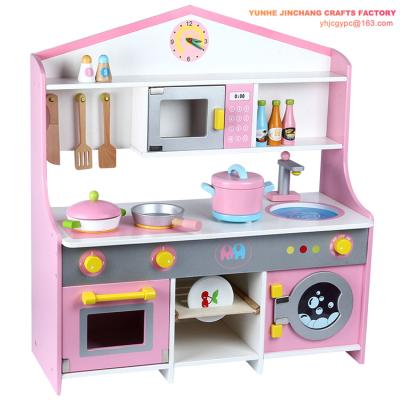 China Bring Joyful To The Children Pink Little Girls Wooden Kitchen For Pretend T65646 for sale