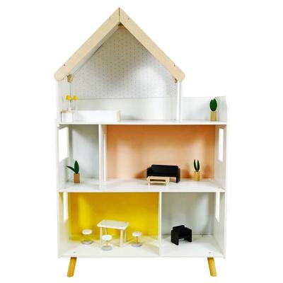 China High Quality Doll Room With Family And Doll Furniture Set White Wooden Toy Box T70301 80cmx29cmx1.28m for sale