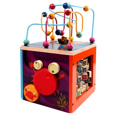 China Wholesale Solid Wood + MDF Kids Multifunctional Eco Wood Baby Activity Cube Toys Play Educational Toy for sale