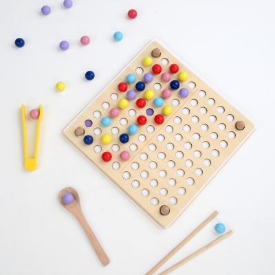 China Educational Toy New Kids Wooden Clip Beads Rainbow Toys Games Beads Board Games Rainbow Clip Beads Puzzle Educational Toys for sale