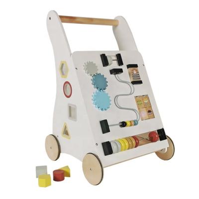 China Simplicity Wooden Stylish White Kids Wooden Balance Walker For Suitable For Baby Aged 0-3 Play Toys for sale