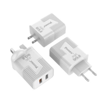 China 18W Hot Selling Yoodex 28W QC3.0 5.0 Quick Charge QC3.0 + 10W Quick Charge QC3.0 + 10W Dual USB 28W QC3.0 + 10W Fast Charging Quick Charger 2 Wall Charger Micro Wall Charger Portable Set for sale