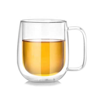 China Wholesale Stored Cangzhou Double Wall Cup Borosilicate Glass Cup 300ml for sale