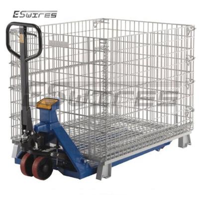 China Collapsible Foldable Metal Storage Pallet Wire Mesh Stillage Stillage Australian Heavy Duty Stacking Steel Cage Ready To Ship for sale