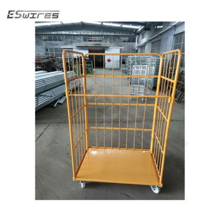 China Foldable Powder Coating 3 Sides Nest Cage Hot Roll Container Roll Container Easy Transport In Warehouse for sale