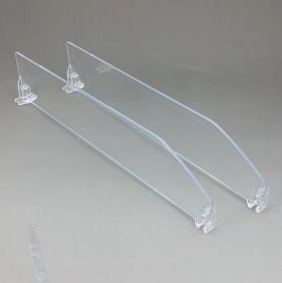 China Retail Stores Supermarket Acrylic Transparent Shelf Divider for sale