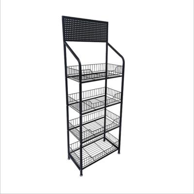 China Single Sided Supermarket Grocery Goods Beverage Snacks Shelf Display Rack for sale