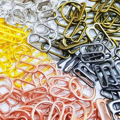 China Manufacturer Underwear Accessories Zinc Alloy Metal Durable Bra Ring Slider 9 Hooks 0 Ring Sliders 8 for sale