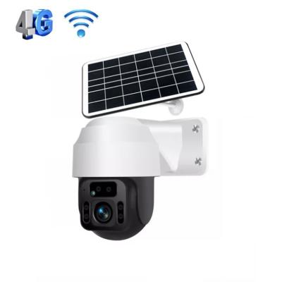 China NIGHT VISION PTZ 1080P 4G Sim Card Solar Camera Wireless IP WIFI CCTV Webcam Security 6PCS Led Two Way Audio IR 15m With Solar Panel for sale