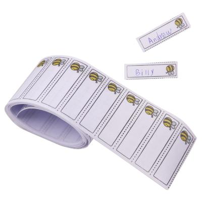 China 100Pcs Durable Washable Iron On Name Tags Bee Pattern Labels For Clothes Garment Tags Apparel Label For Kid DIY Sewing Accessories for sale