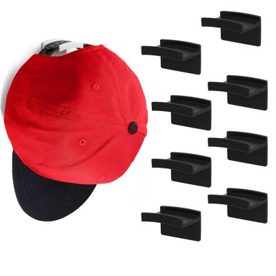 China 1Pc Sustainable Hat Hooks For Wall Mount Adhesive Hat Rack For Baseball Organizer Holder Black White for sale