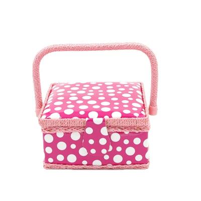 China Storage For Notions Pink Gift Cover Basket Sewing Supplies Hamper Basket Gift for sale