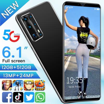 China Dual SIM Card P48 Pro Unlocked 6.1 Inch 1440x3040 MTK6763 10 Core Android Smartphone 12GB+512GB 5G 4800mAh Large Capacity Cellphone for sale