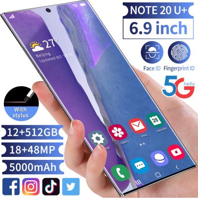 China Dual SIM Card Mobile Phone 12GB+512GB Original New Style Note 20U+ Smartphone 6.9 inch Screen Android 13MP+32MP Telephone Cellphones for sale