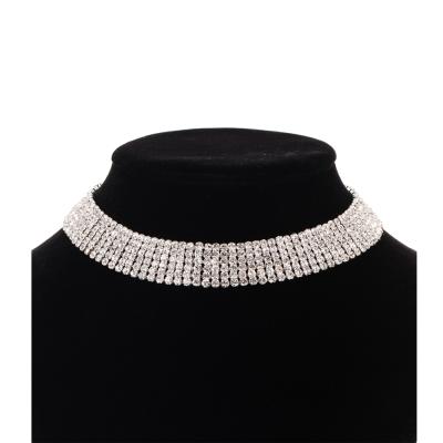 China TRENDY Fashion Accessories Choker Necklace For Women Crystal Statement Super Luxury Rhinestone Necklaces Wedding Gift OEM Custom for sale