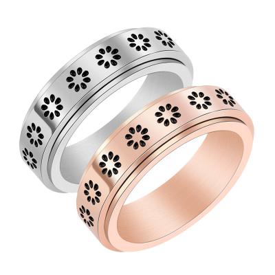 China CLASSIC Charm Star Titanium Steel Moon Spin Gold Spinner Ring Anxiety Stirring Person For Men Women Rings Stainless Steel for sale