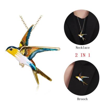 China ALLOY Vintage Swallow Enamel Pins Brooches For Women Bird Brooch Animal Pendant Jewelry Badges On Backpack Coat Dress Decoration for sale