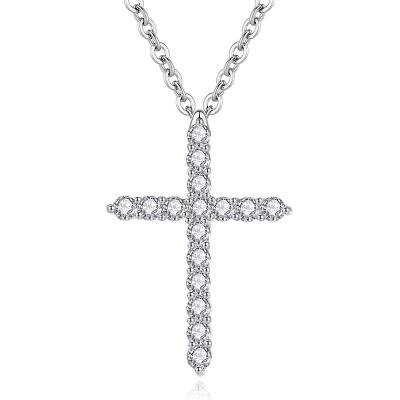 China Trendy Hot Sale Austrian Zircon Women Accessories Cross Pendant Necklace Jewelry for sale