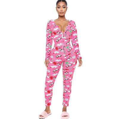 China Christmas 2020 adults sexy QUICK DRY pajamas adults long sleeve onesie with buttflaps sleepwear wholesale adult onesie for sale