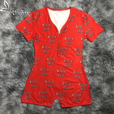 China Fashion design Mimore short sleeve onesie adults Netflix QUICK DRY and cool onesie for sale