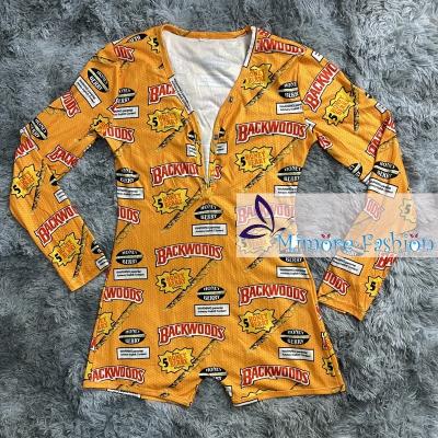 China Wilderness Design Women Sexy Yellow Red Yellow QUICK DRY Pajamas Fashion Adult Onesie Mimore for sale