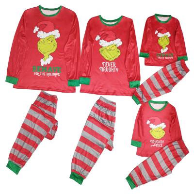 China 2021 QUICK DRY Family Christmas QUICK DRY Sleepwear Set Long Sleeve Mom Dad Onesie Cartoon Printed Baby Two Piece Pajamas for sale