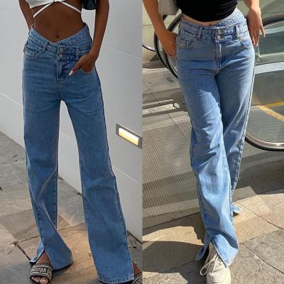 China Fashion High Waist Waterproof Ripped Denim Pants Women Pencil Jeans Pants Street Casual Wear for sale