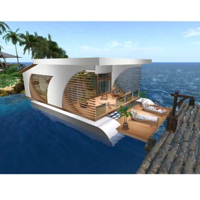 China Modern Sea House Restaurant Prefab Floating House Water Floating Design And Construction for sale