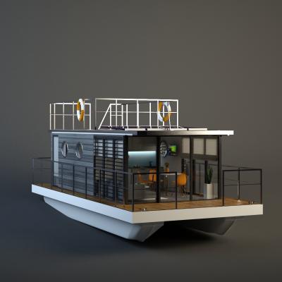 China Modern Attractive New Design Luxurious Prefab Floating Home for sale