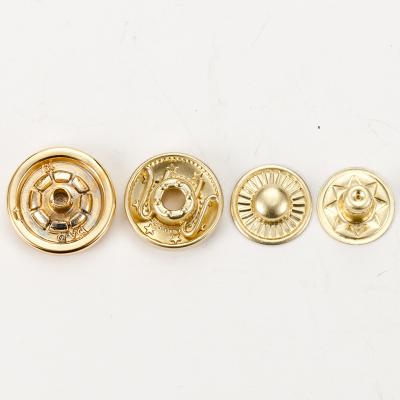 Cina Iron Brass Snap Fastener Button Stainless Steel Classic 4 Parts Button With Custom LOGO in vendita