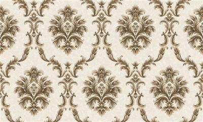 China 1.06m PVC Bedroom Wallpaper Feature Wall Damask Pattern With ISO Listed , Non Toxic for sale