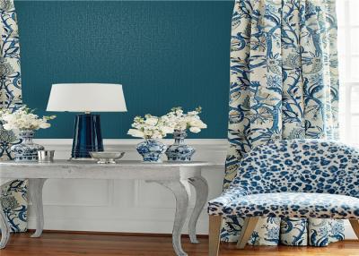 China Blue Simple Plain Wallpaper Non Pasted For Home Decoration , SGS CE Listed for sale