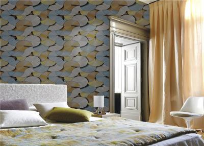 China Washable 3D PVC Wallpaper , Geometric Textured Wallpaper For Wall Decoration for sale