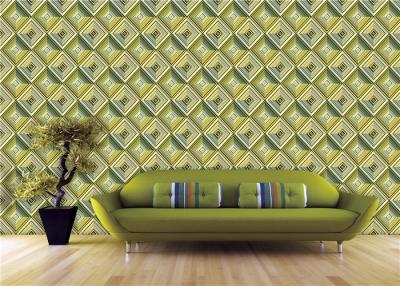 China Geometric Style 3D PVC Wallpaper For Living Room , Water Based Ink for sale