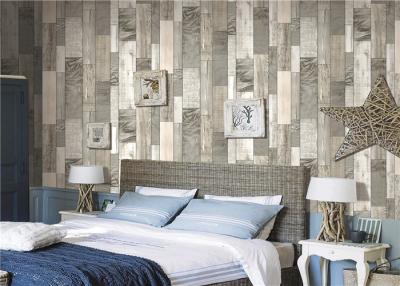 China Fashion 3D Effect Faux Wood Look Wallpaper Deep Embossing For Bar / Hotel for sale