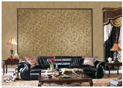 China Brown Contemporary Damask Pattern Wallpaper Peelable With 1.06*10m Roll Size for sale