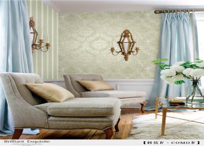 China Waterproof Damask Removable Wallpaper Flower Pattern With Vinyl Coated Paper for sale