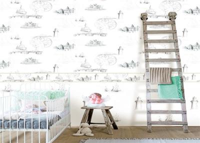 China 0.53*10m / Roll Kids Bedroom Wallpaper , House Pattern Children'S Room Wallpaper for sale