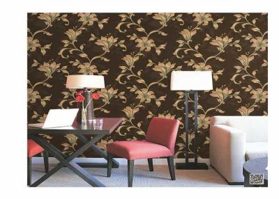 China Home Decoration PVC Embossed Wallpaper Waterproof With European Flower for sale