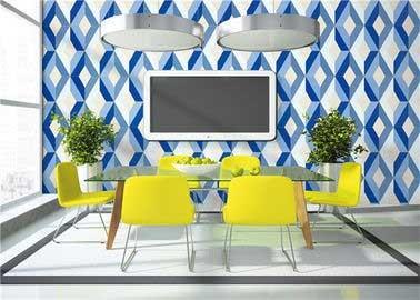 China Lounge Room Removable 3D PVC Wallpaper Floral Decoration ISO CE Standard for sale