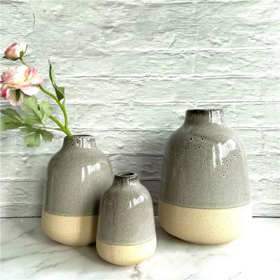 China Modern Custom European Ceramic Ornaments Nordic Home Accessories Flower Vase Flower Style Logo Ceramic Vases for sale