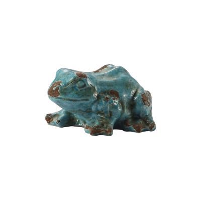 China Latest Elegant Design Sculpt Design Ceramic Frog Statue For Garden Decoration for sale