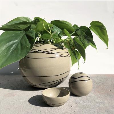 China CLASSIC Wholesale High Quality Round Ceramic Planters Large Indoor Flower Pots for sale