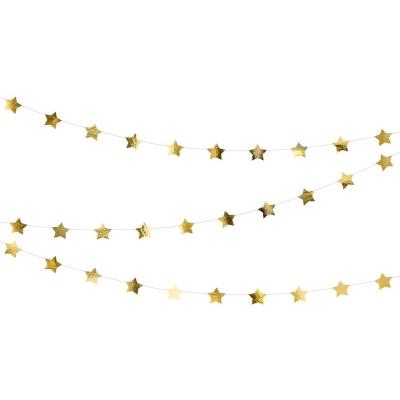 China Handmade Little Star Baby Shower Extra Long Baby Shower Gold Photo Prop Gold Stars Prop Newborn Garland For Christmas for sale