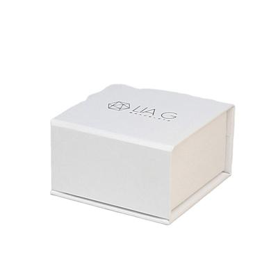 China Handmade Magnetic Square Boxes For Jewelry Small White Case With Magnet Closure Custom Jewelry Packaging With Logo Branded Gift Box for sale