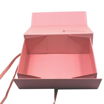 China Handmade Flat Packed Foldable Magnetic Jewelry Packaging Boxes Box Magnet Luxury Magnetic Box With Ribbon for sale