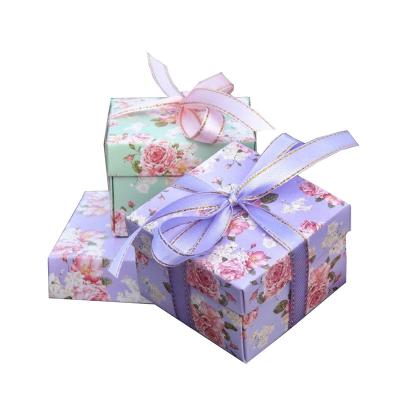 China Handmade Foldable Jewelry Gift Packaging Boxes Wedding Favor Box Rectangle Cardboard Paper Box for sale