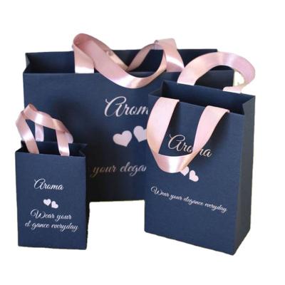 China Handmade Customize Jewelry Designer Paper Bag Custom Printed Luxury Gift Paper Shopping Bag Handle Paper Packaging Bags for sale