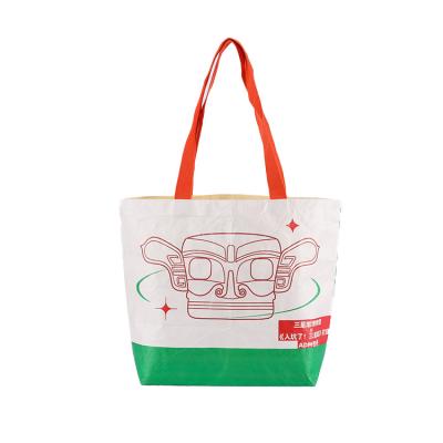 China 100% Eco-Friendly Recycled White Portable Washable Tote Dupont Tyvek Bag Custom Prints for sale